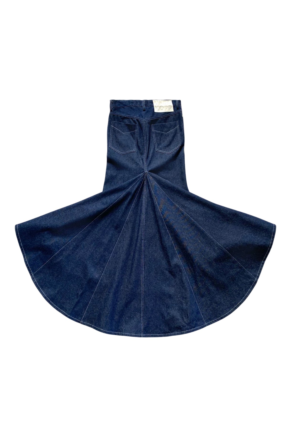 Long Denim Fishtail Skirt