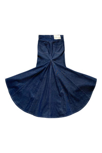 Long Denim Fishtail Skirt